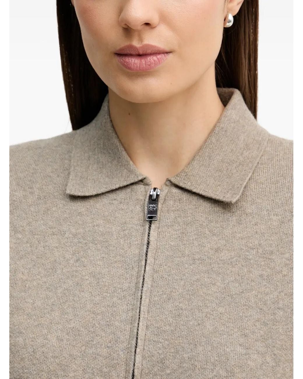 DKNY Blue Front-Pocket Knitted Cardigan