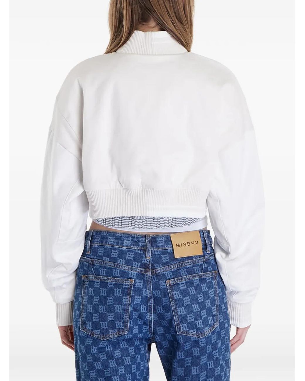 Nike White Cropped Bomber Jacket
