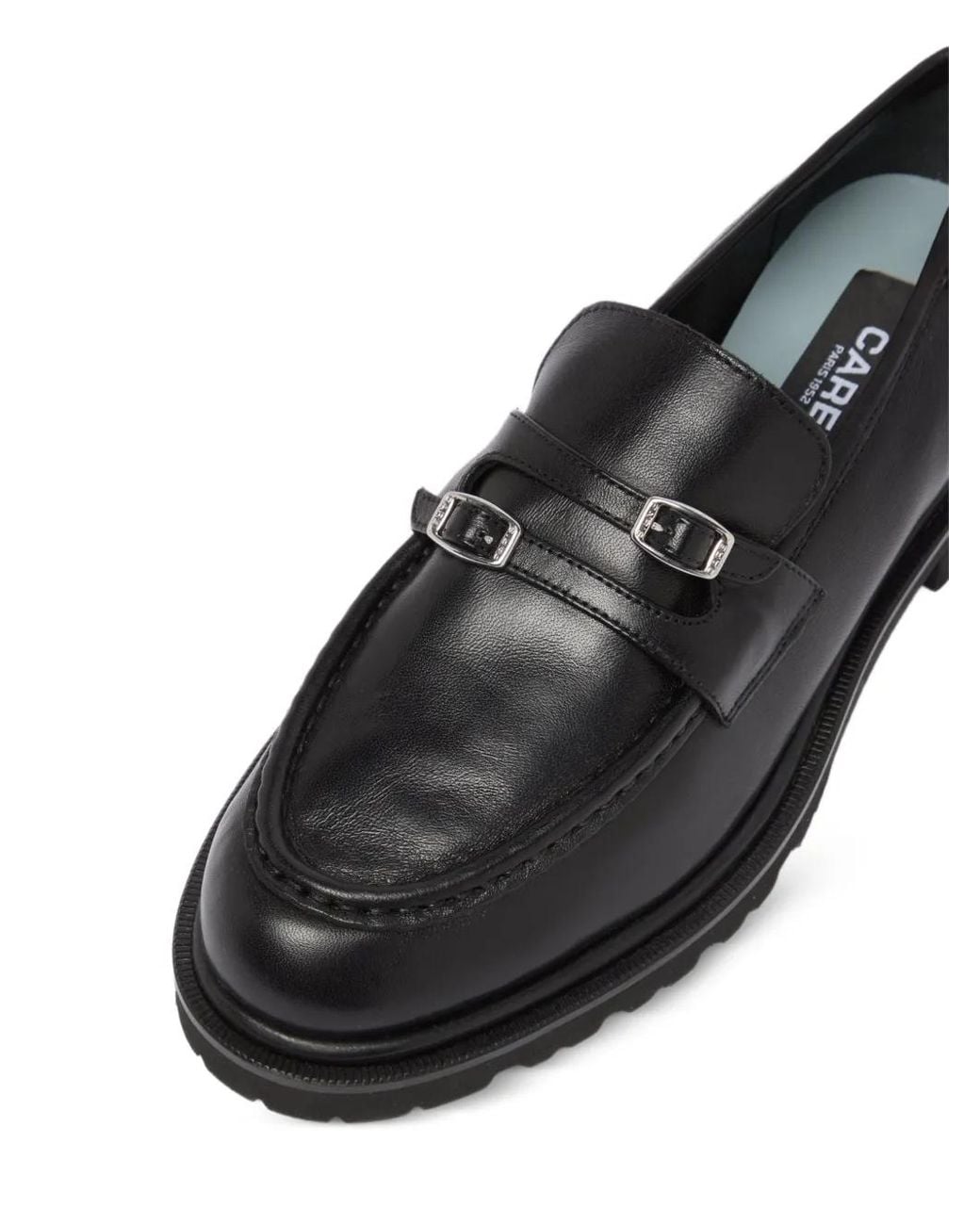CAREL PARIS Black Giovanna Buckle-Detail Loafers