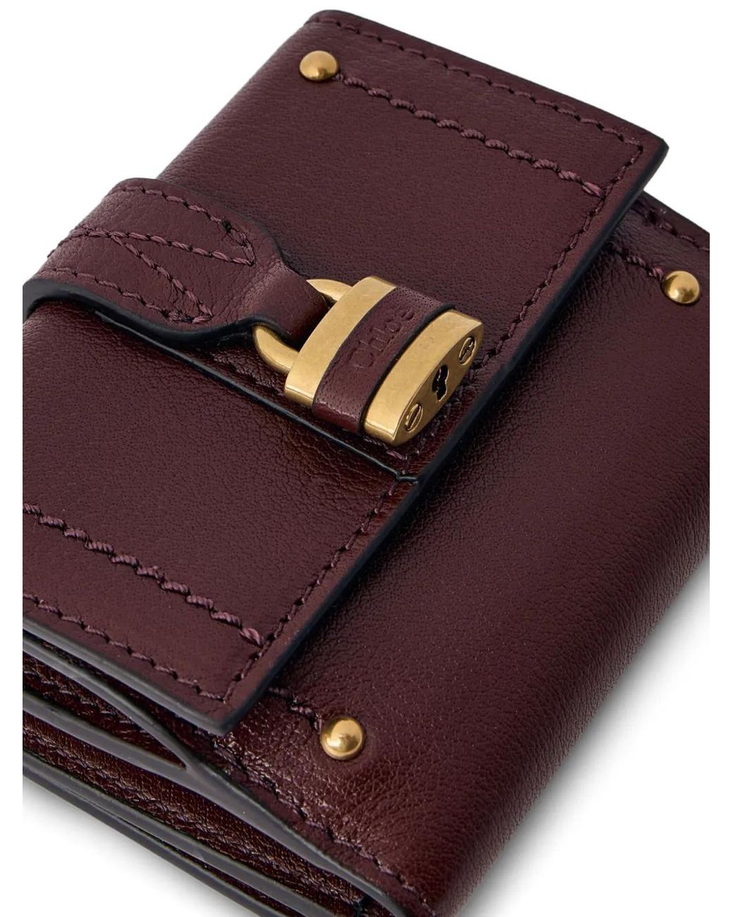 Chloé Purple Mini Portefeuille Paddington À Détail De Cadenas