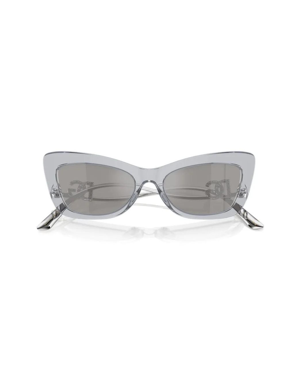 Dolce & Gabbana Gray Crystal Cat-Eye Sunglasses