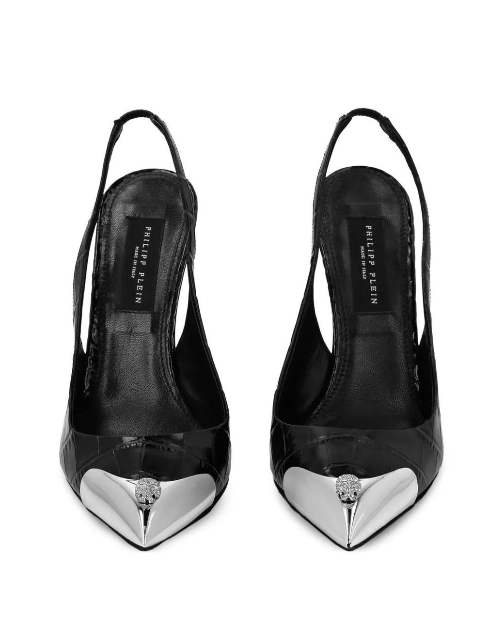 Philipp Plein Black 120Mm Crocco Pumps