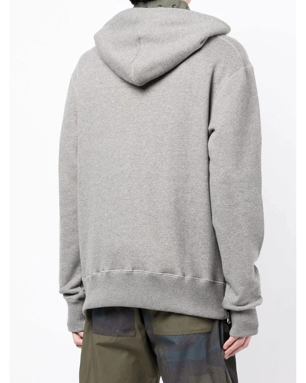 The Power for the People Gray Logo-Print Detail Hoodie for men