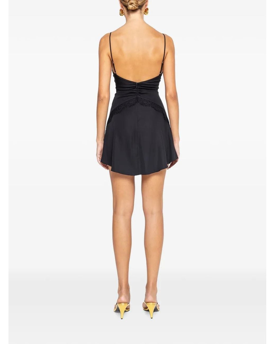 Nissa Black Backless Mini Dress