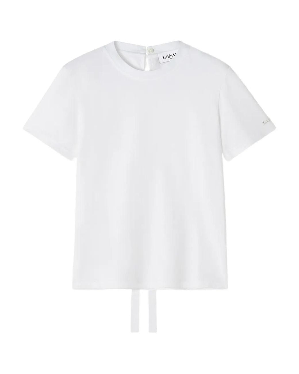 Lanvin White Short-Sleeved Top With Rounded Neckline