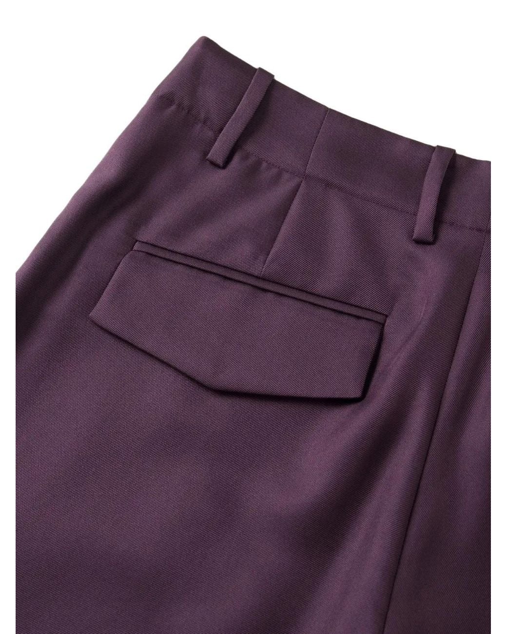 Shanghai Tang Purple Flared-Leg Trousers