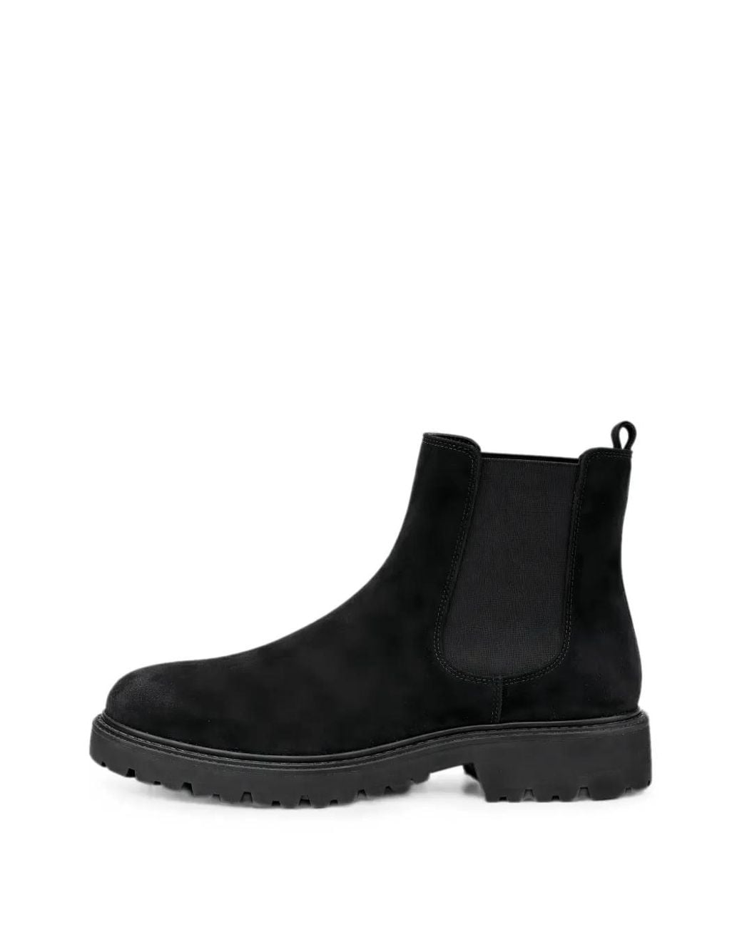 Doucal's Black Bottines Chelsea En Daim À Semelle Crantée for men