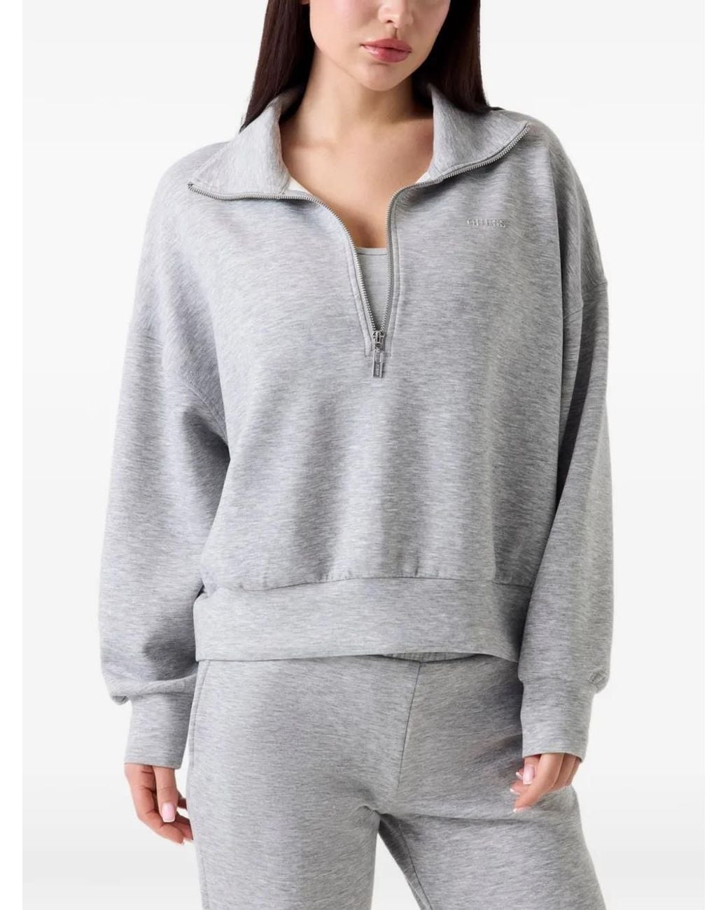 Guess Gray Half-Zip Sweatshirt