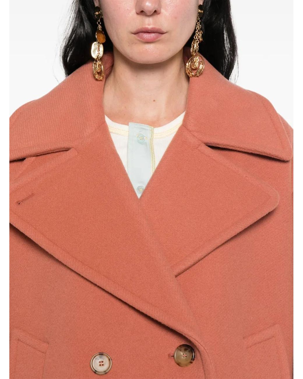 Chloé Orange Oversized Short Coat