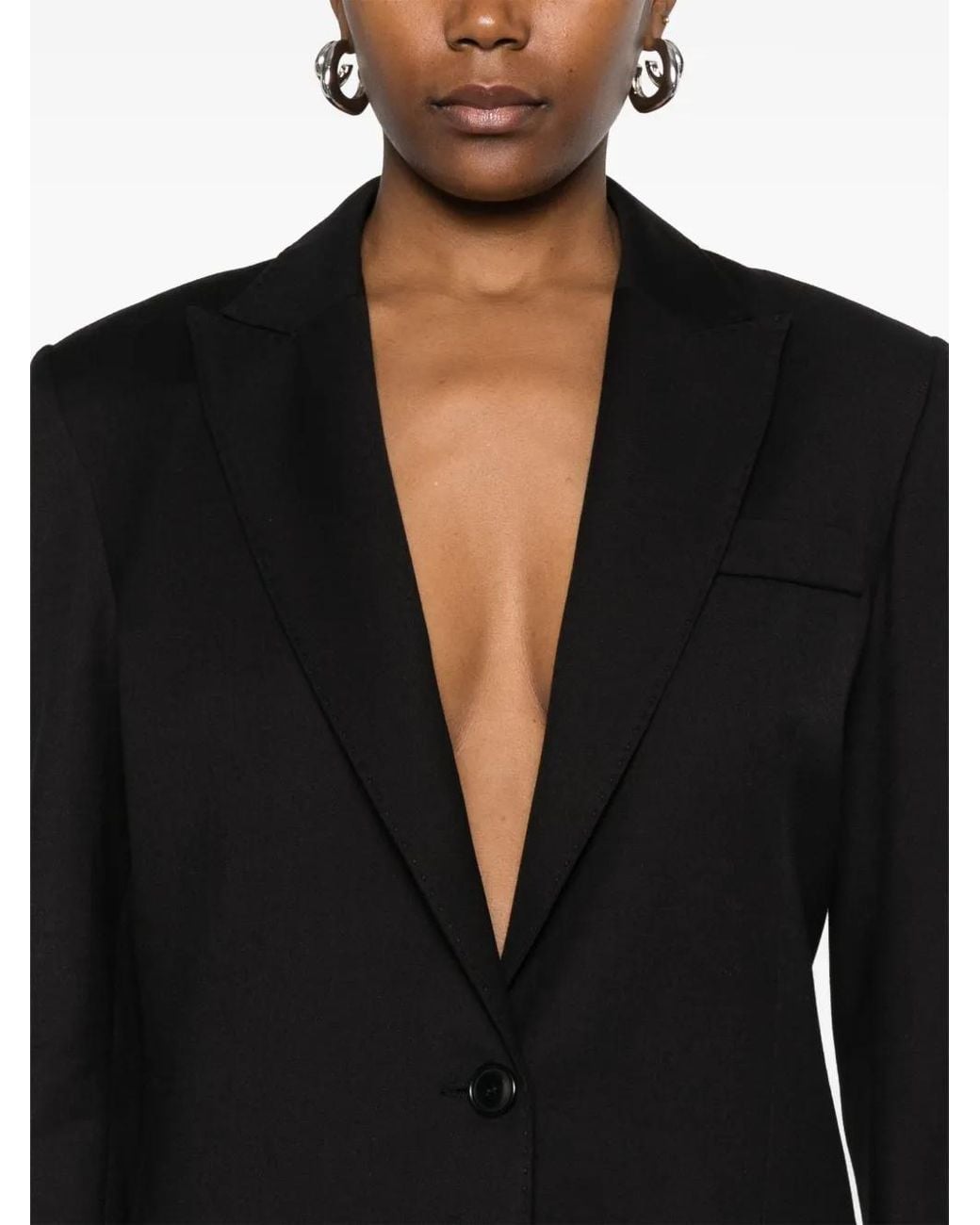 Nissa Black Single-Breasted Blazer