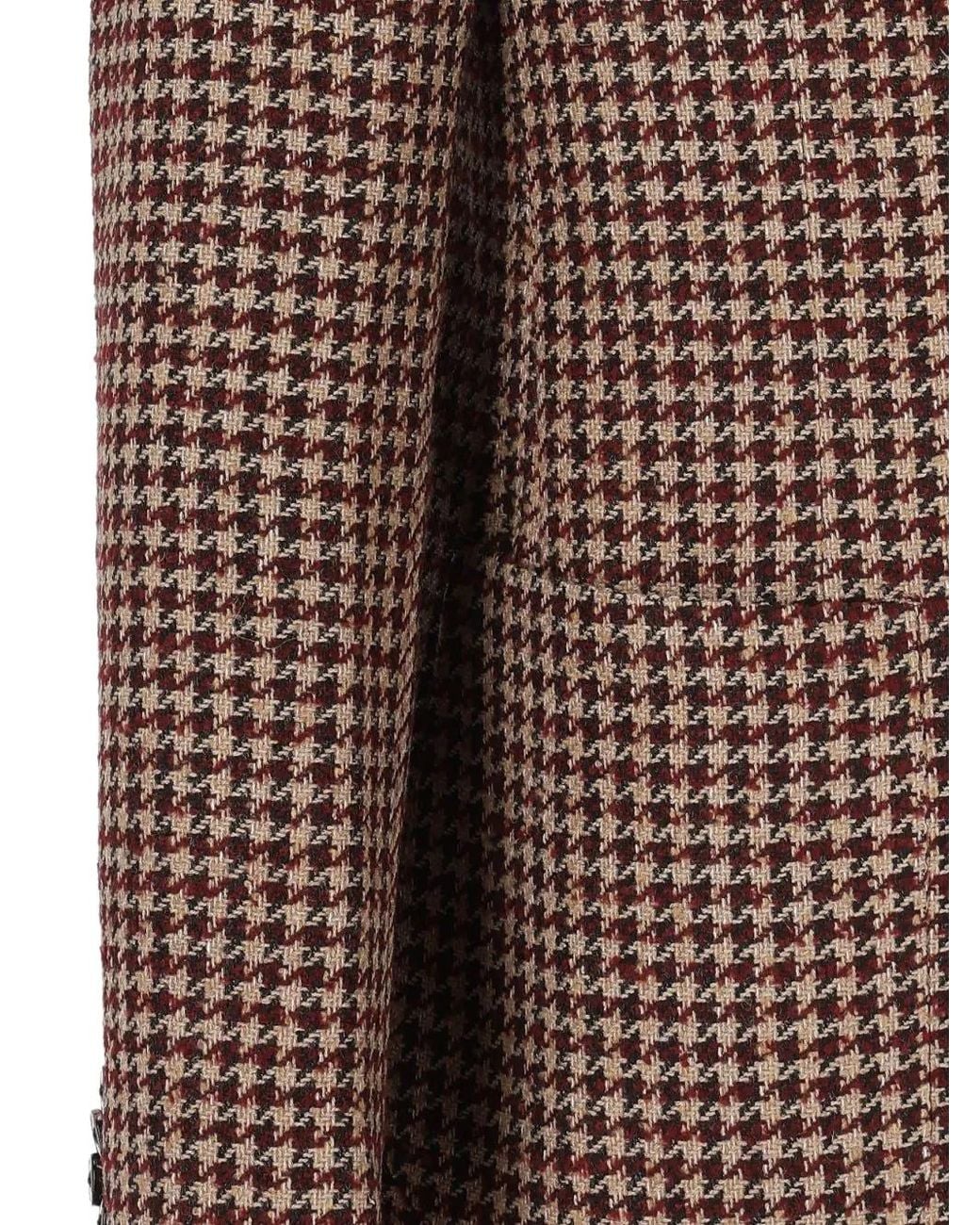 Gabriele Pasini Brown Houndstooth-Pattern Peak-Lapel Blazer for men