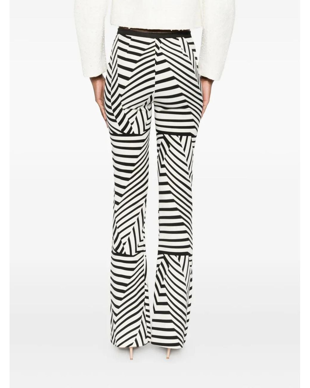 Gemy Maalouf White Stripe-Pattern Trousers