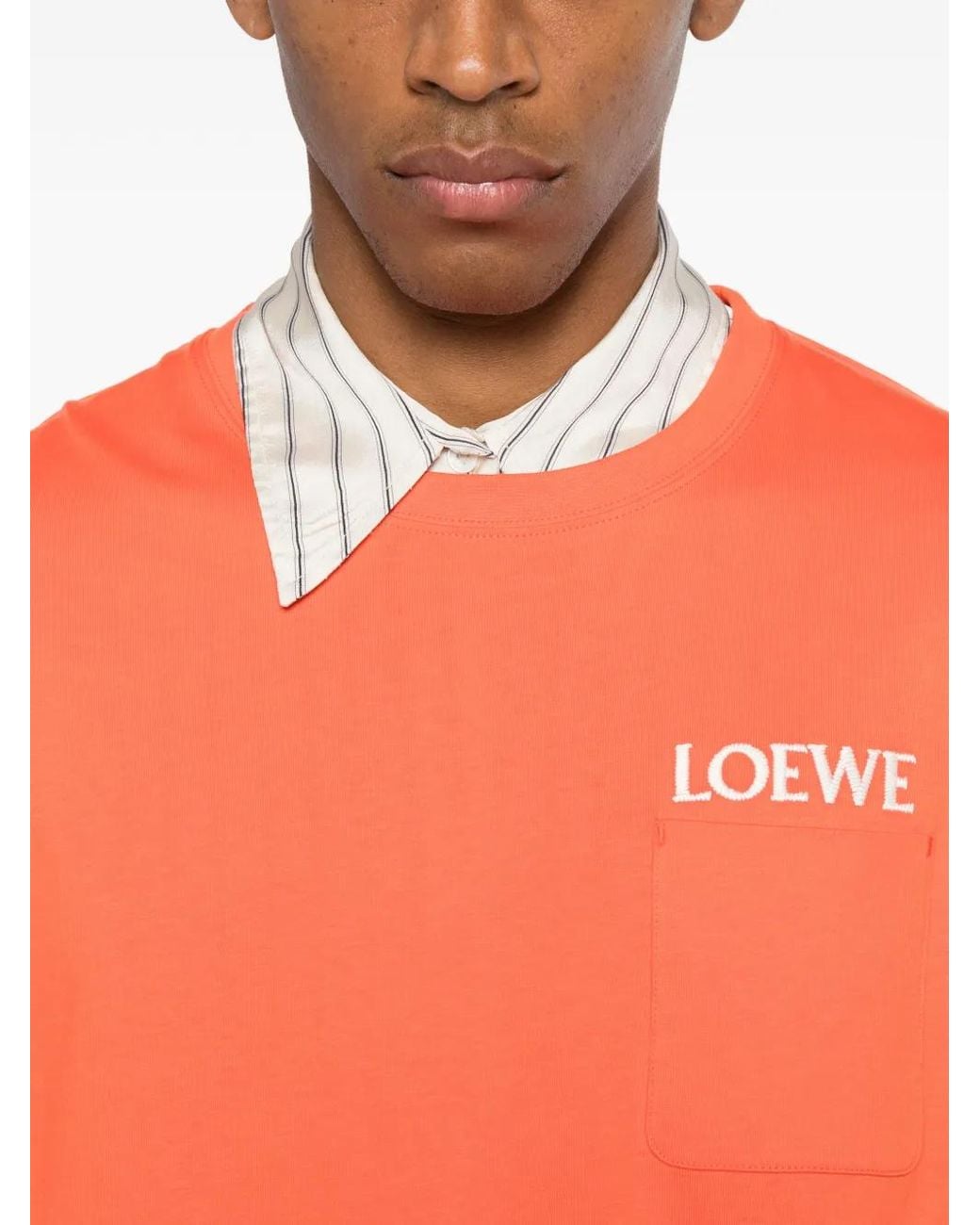 Loewe Orange Logo Cotton T-Shirt for men