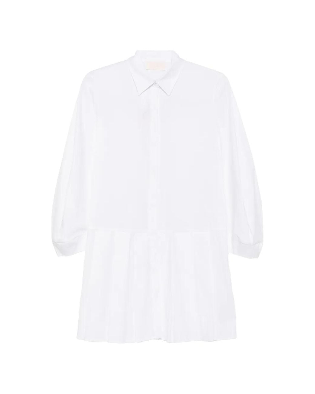 iBlues White Pleated Long-Sleeve Mini Dress