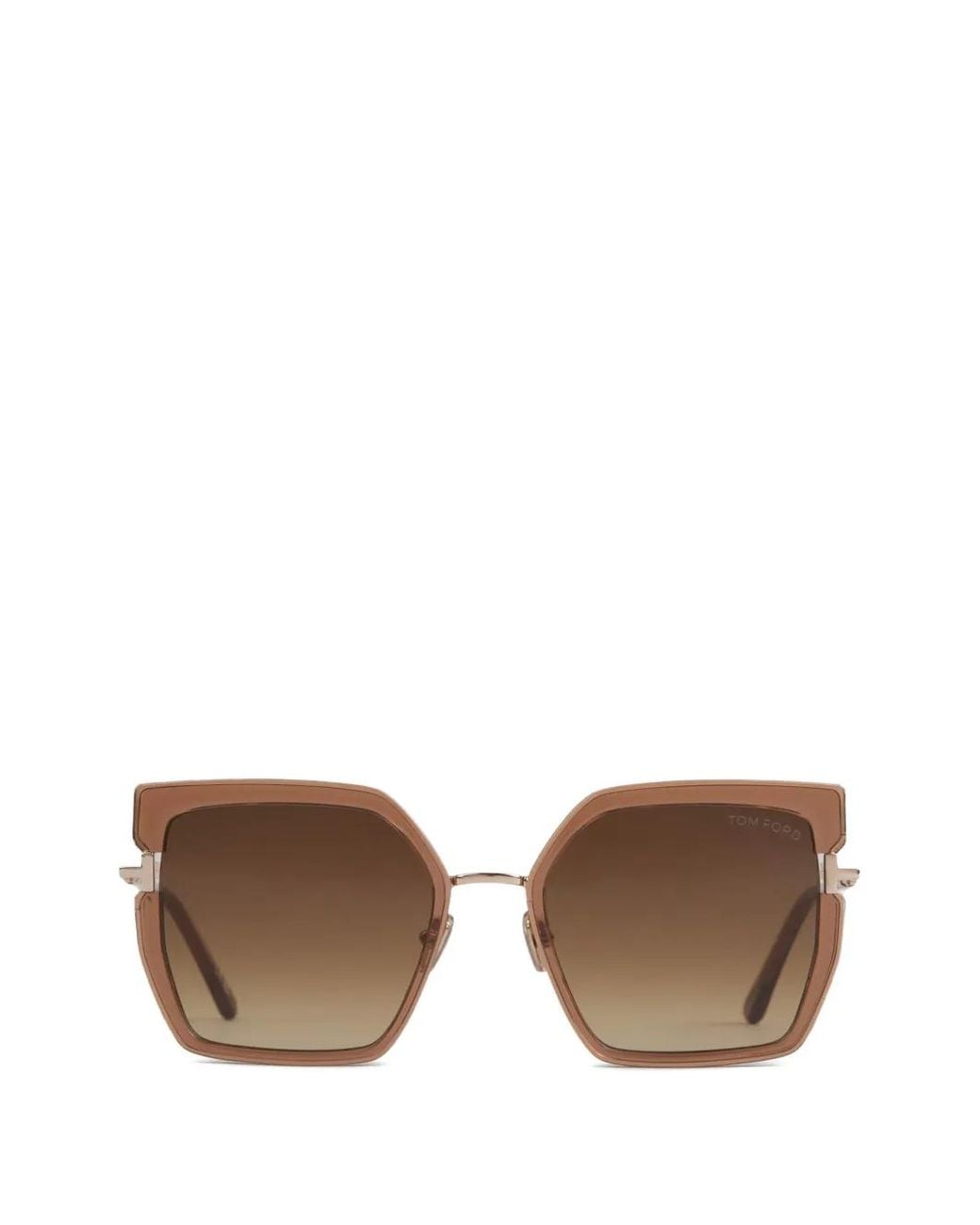 Tom Ford Brown Geometric-Frame Sunglasses