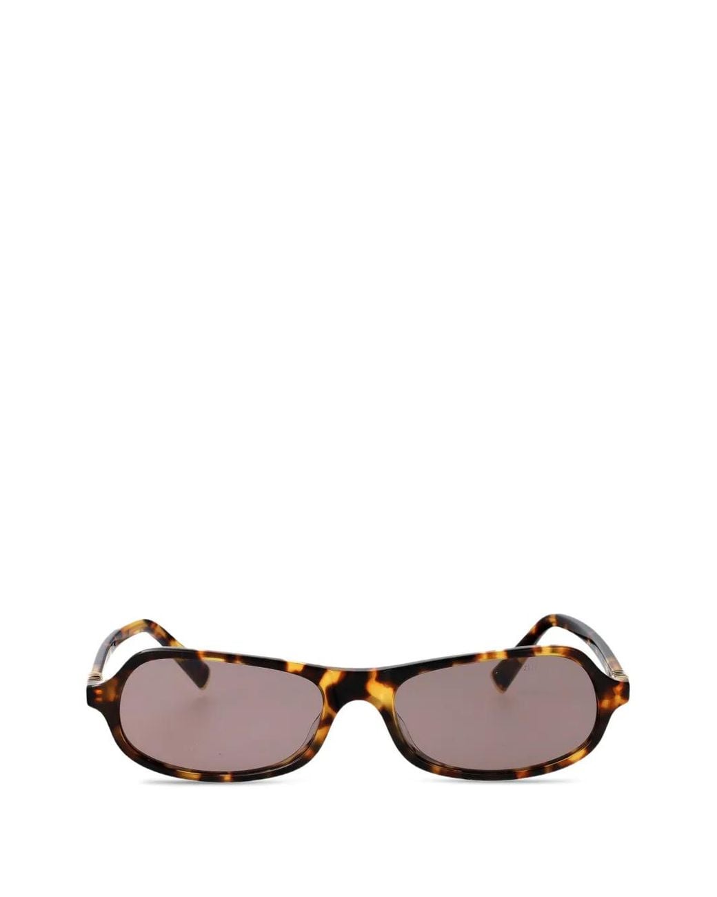 Miu Miu Brown Tortoiseshell-Effect Geometric-Frame Sunglasses