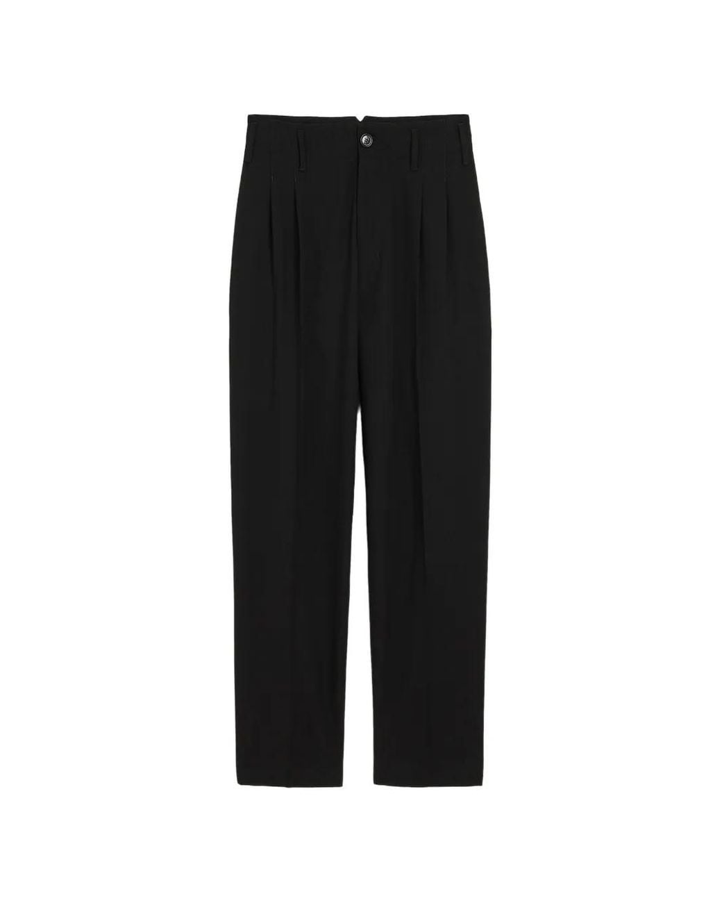 AMI Black Pantalon En Laine À Deux Plis for men