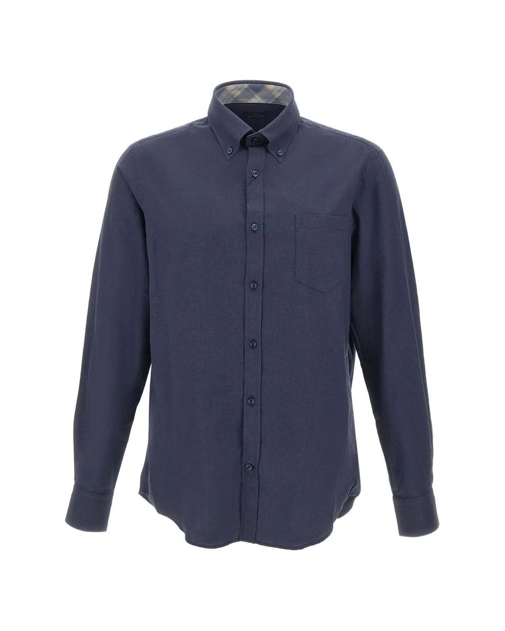 Paul & Shark Blue Chemise À Empiècements À Carreaux Et Poche Poitrine for men