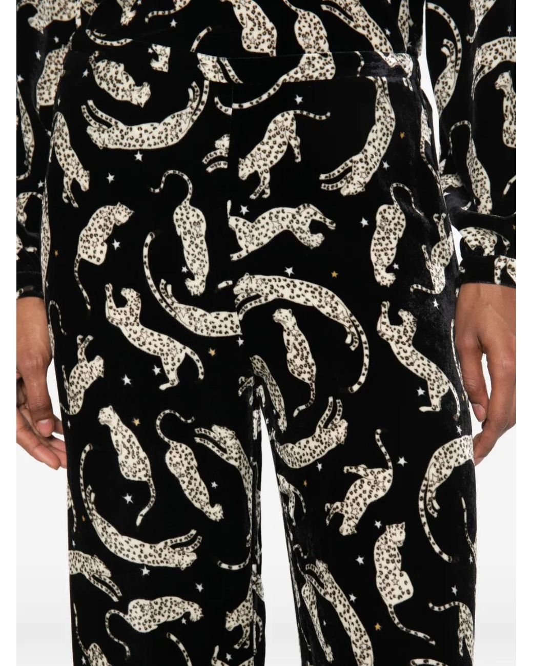 Forte_forte White Leopard-Print Velvet-Effect Trousers