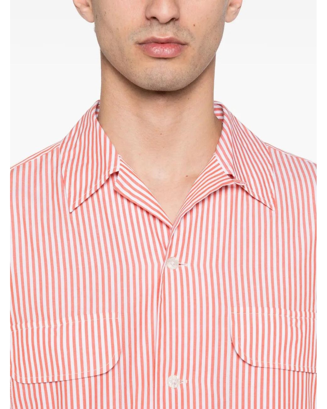 Fursac Pink Striped Long-Sleeve Shirt for men