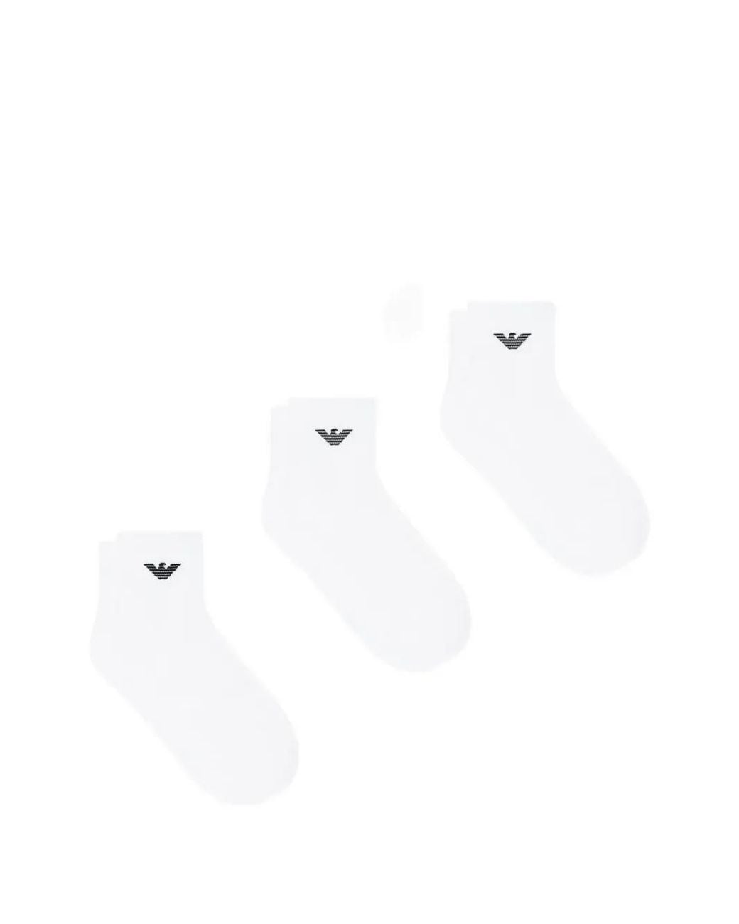 Emporio Armani White Logo-Detail Socks (Set Of Three) for men