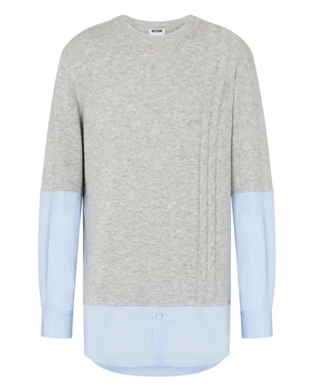 Moschino Gray Panelled Long-Sleeve Sweater for men