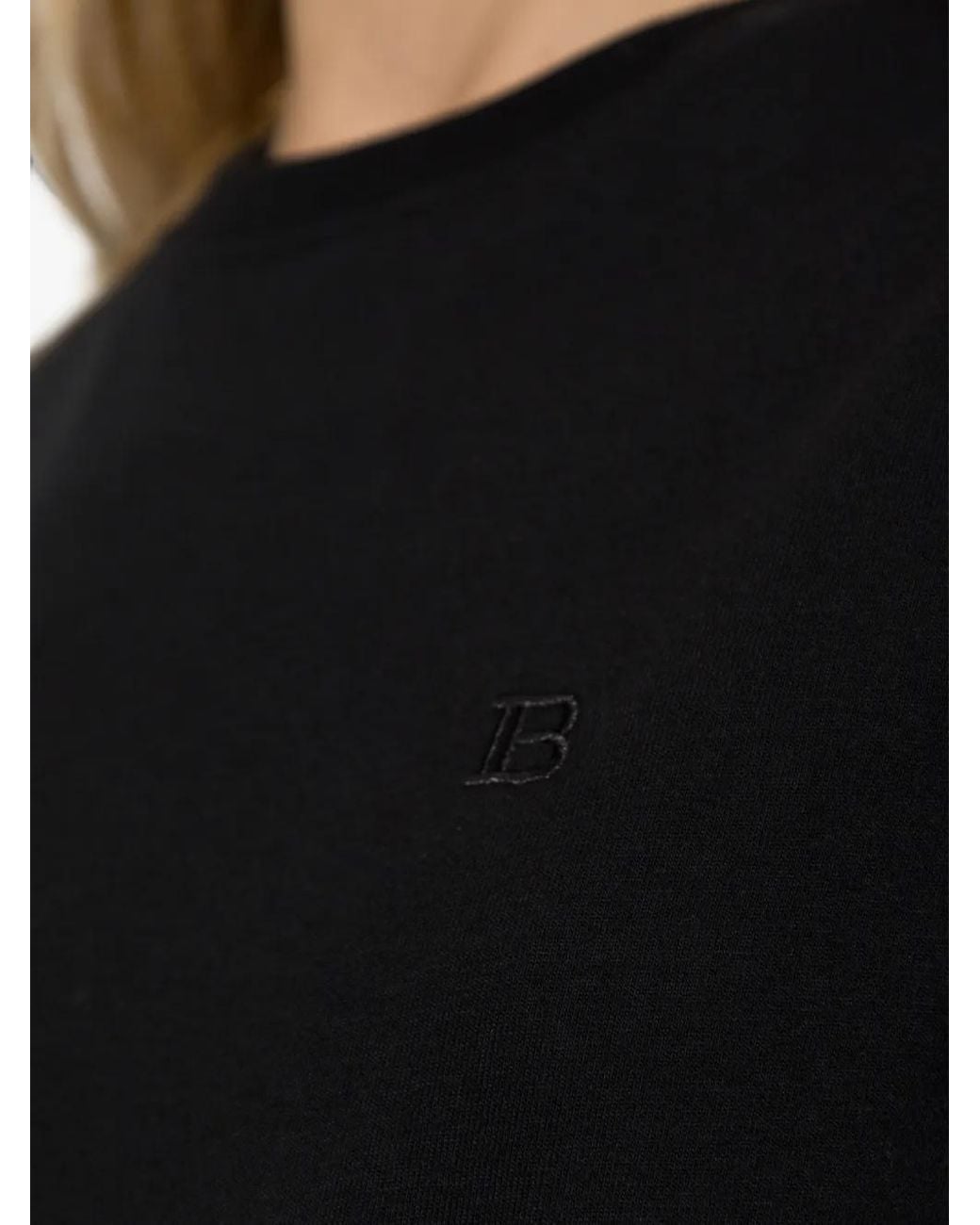 Balmain Black Embroidered Logo T-Shirt