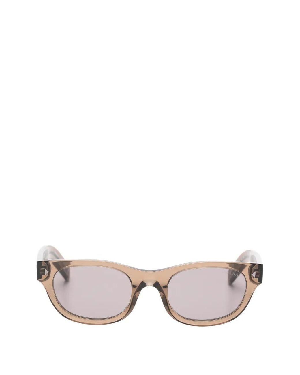 Prada Pink Logo-Plaque Oval-Frame Sunglasses