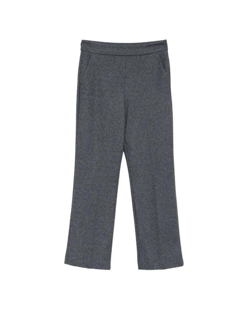 Max Mara Gray Mmldonnola Micro-Check Trousers