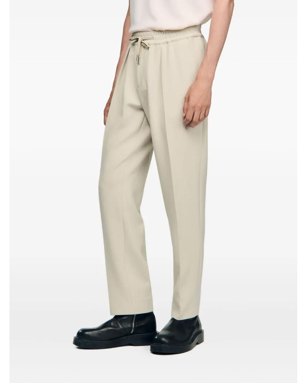 Sandro Natural Elasticated-Drawstring Trousers for men