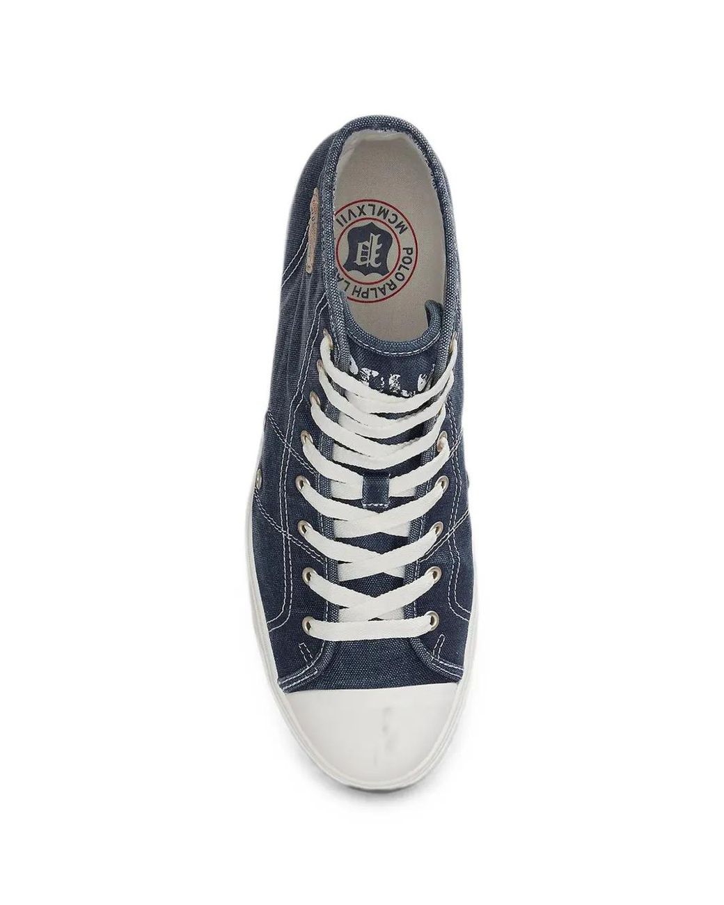Polo Ralph Lauren Blue Ayers High-Top Canvas Sneakers for men