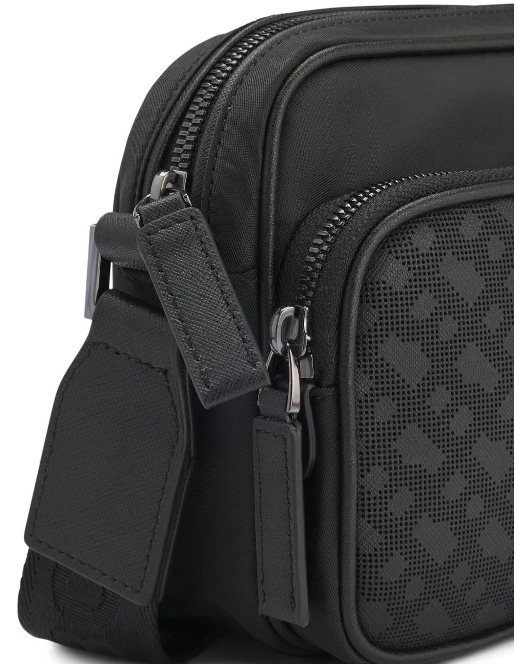 Borsa Messenger Con Logo di Boss in Black da Uomo