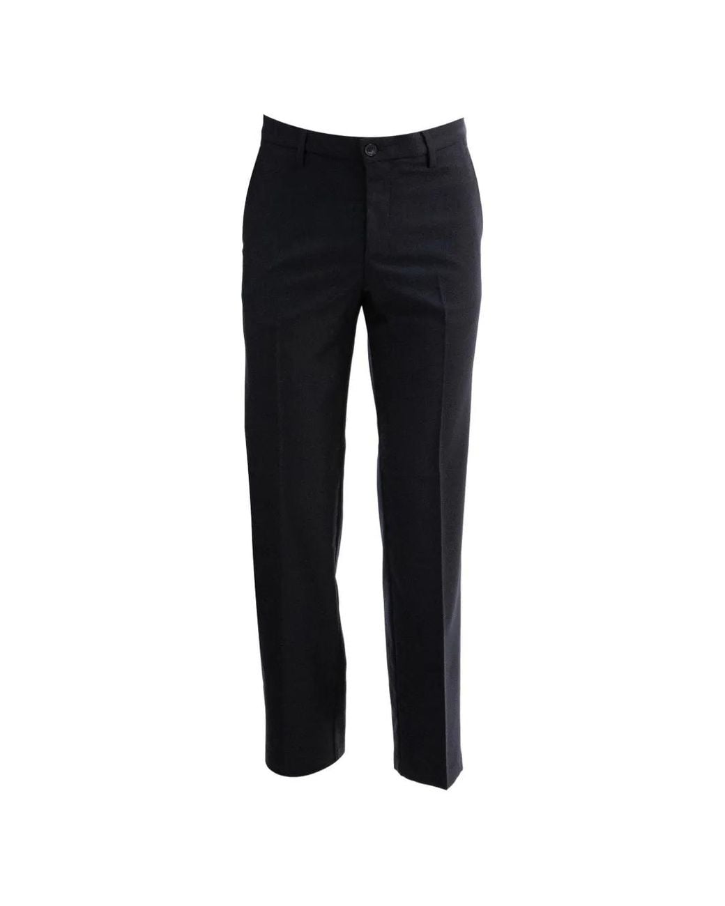 Cruna Black Belt-Loop Trousers for men