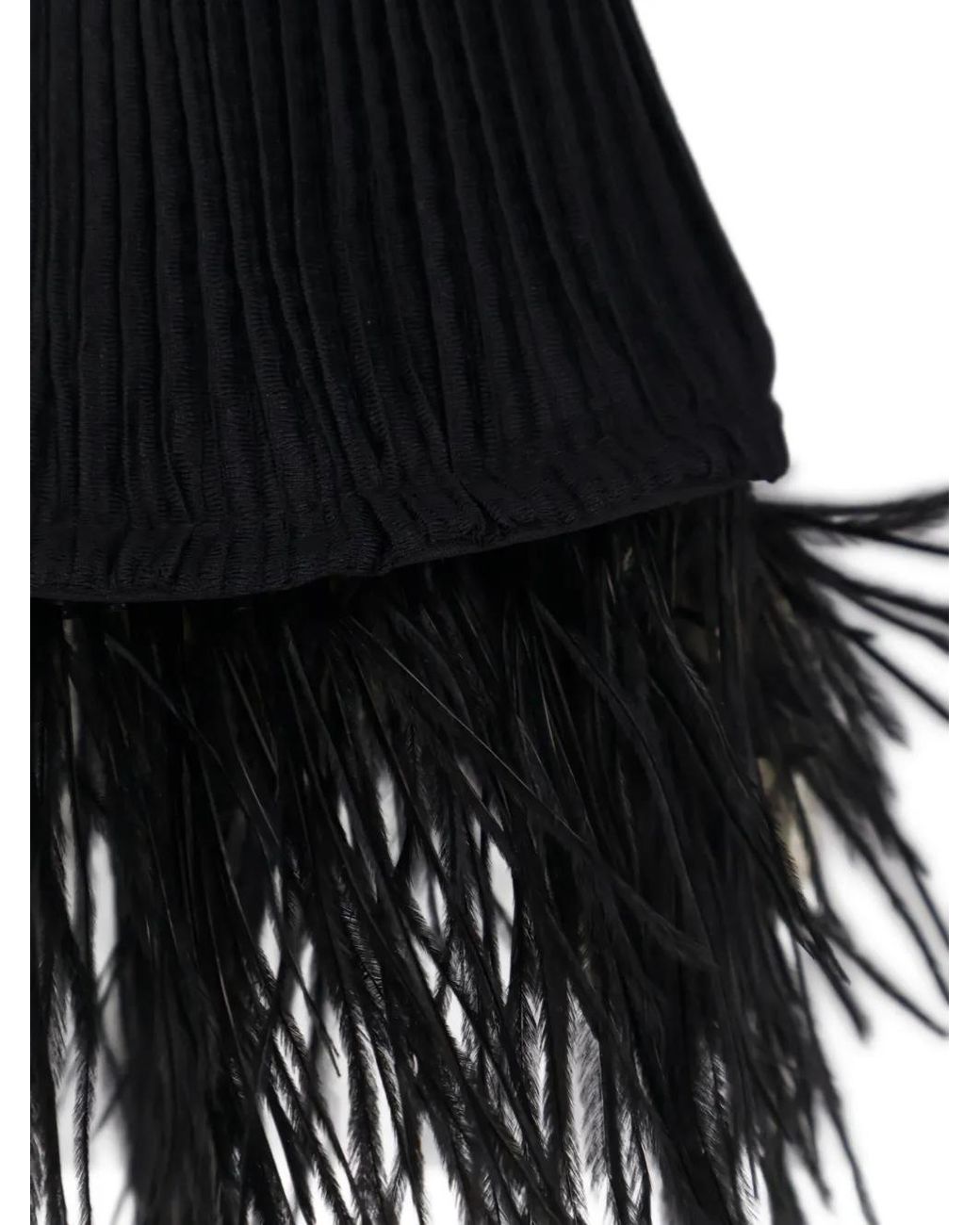 Boss Black Feather-Trim Top
