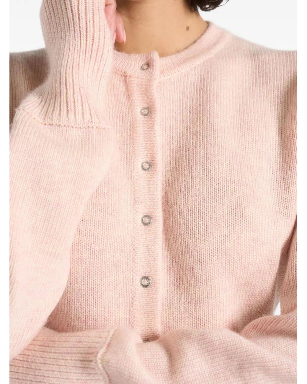 Manière De Voir Pink Knitted Cinch Waist Cardigan