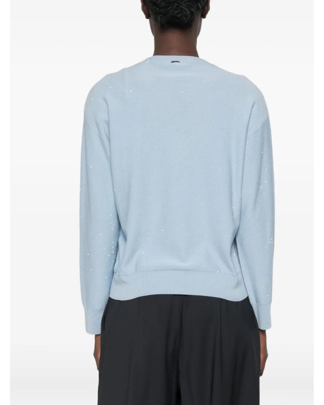 Herno Blue Pullover Mit Pailletten