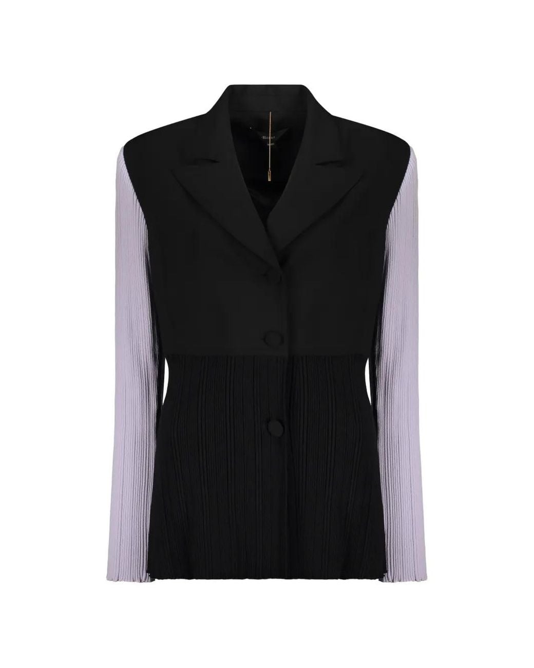 Ellery Black Pleated Single-Breasted Blazer