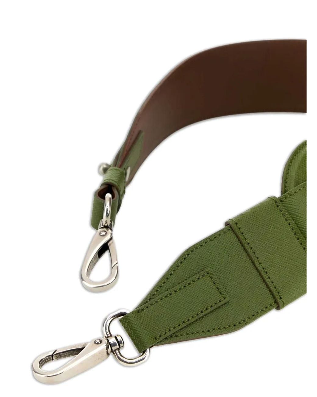 Prada Green Leather Oval-Ring Shoulder Strap for men
