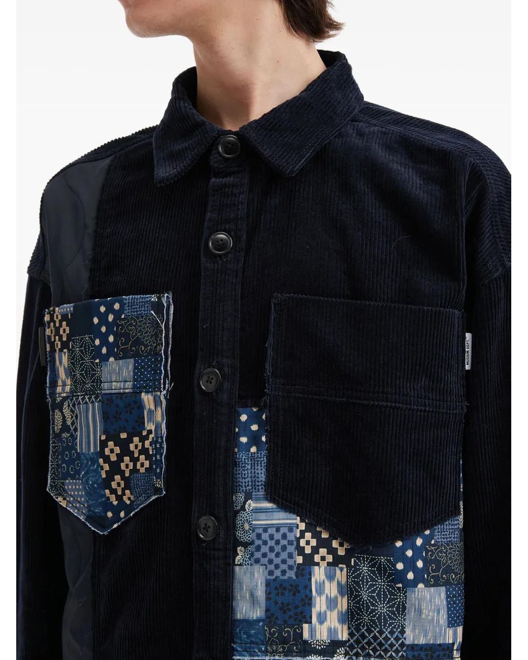 Musium Div. Blue Patchwork Shirt for men