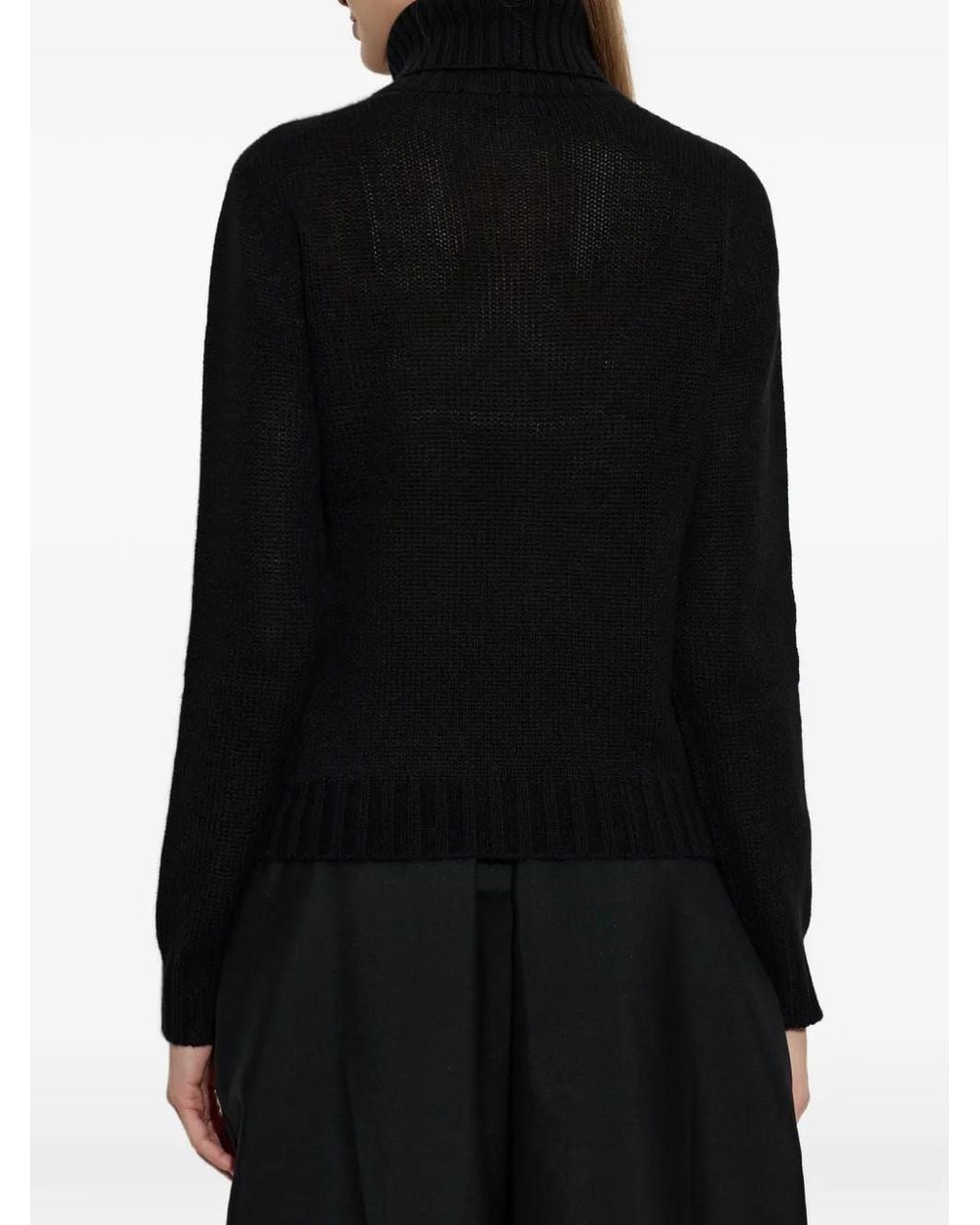 Fabiana Filippi Black Ribbed-Knit Turtleneck Sweater