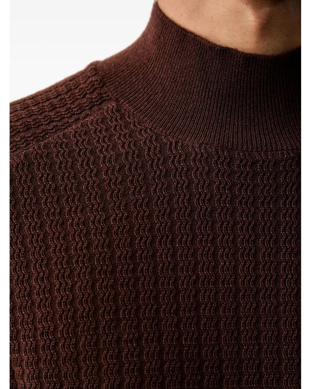 Trussardi Black Wool High-Neck Sweater for men