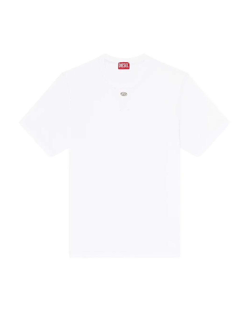 DIESEL White T-Shirt Adjust Tr for men