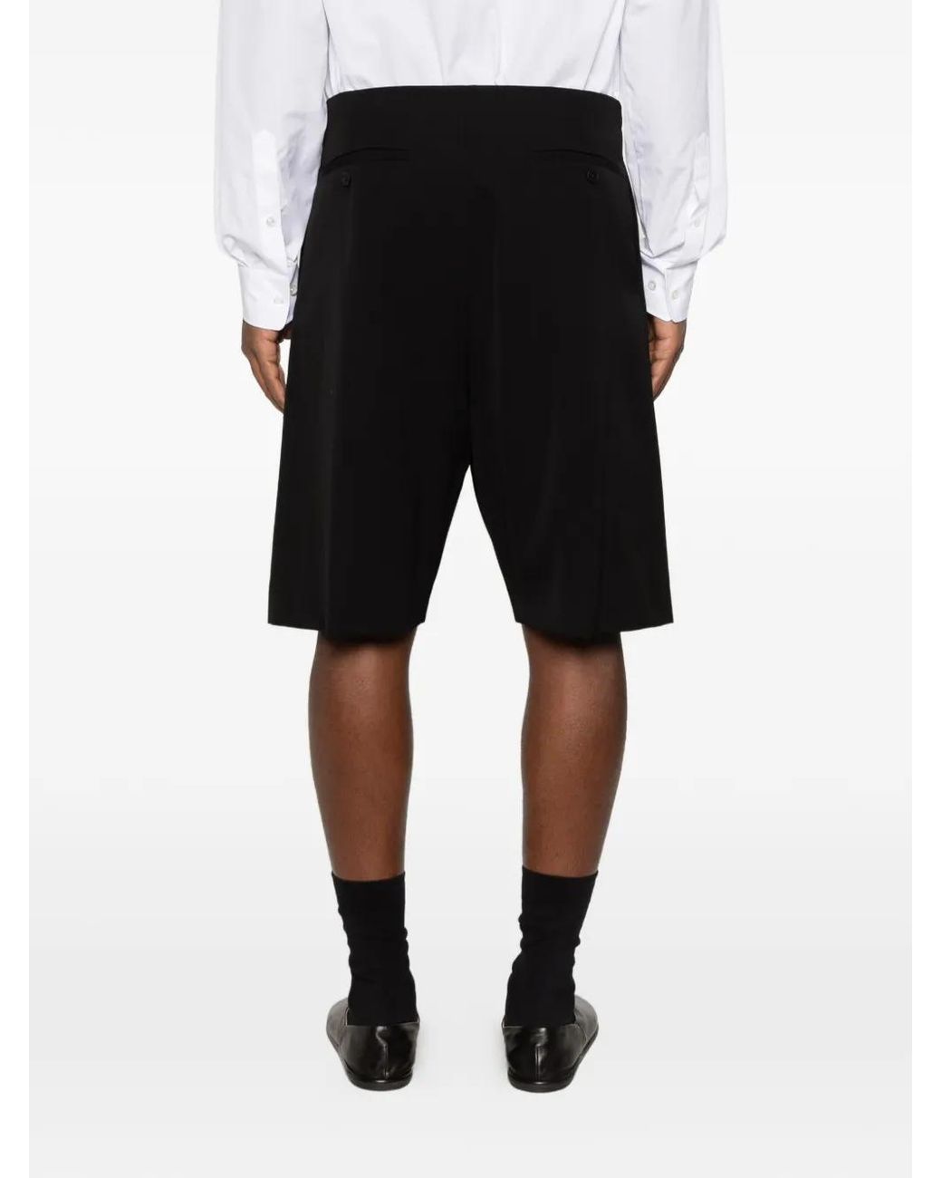 The Row Black Sayed Wool Bermuda Shorts for men