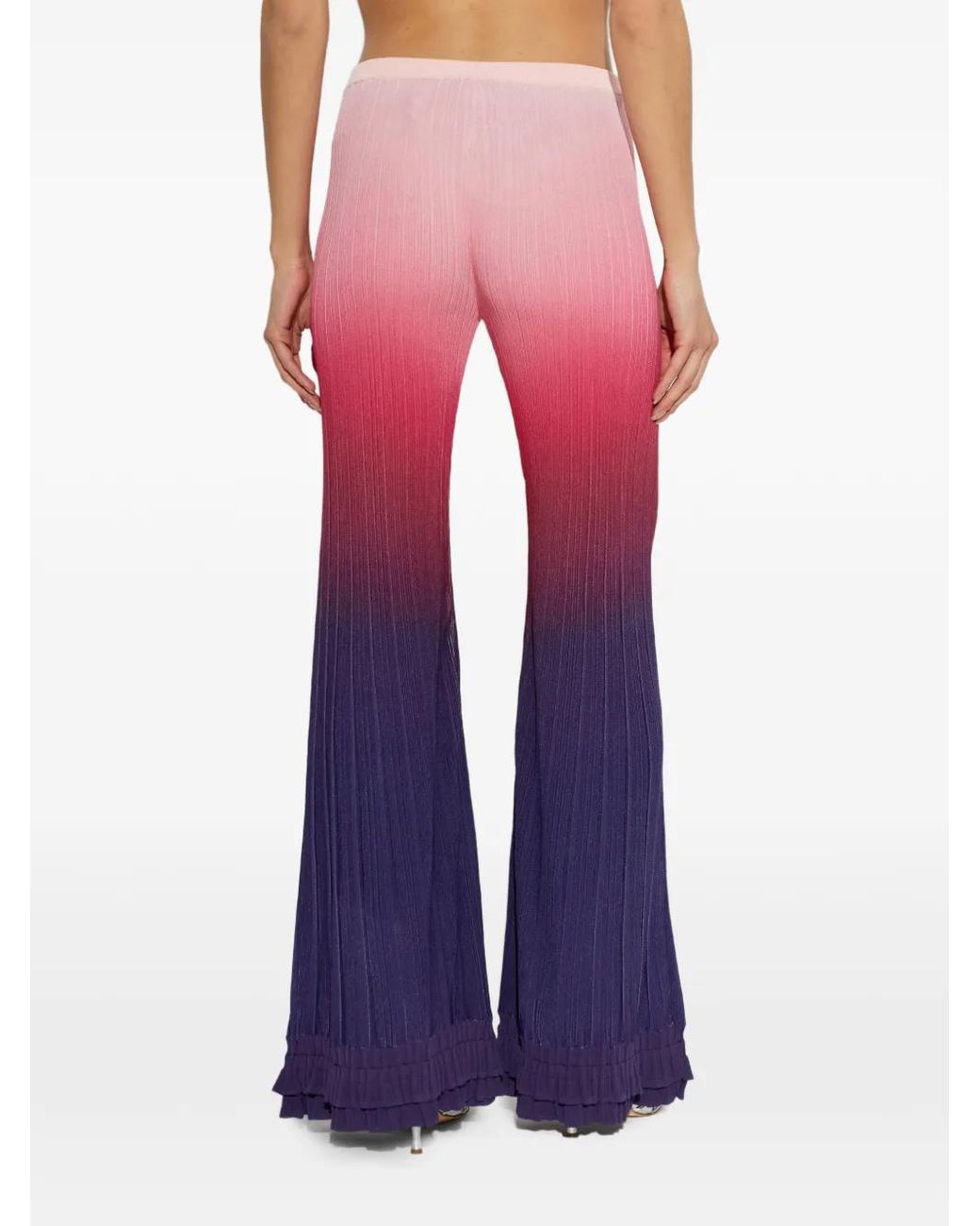 Casablanca Pink Gradient Ruffle Trousers