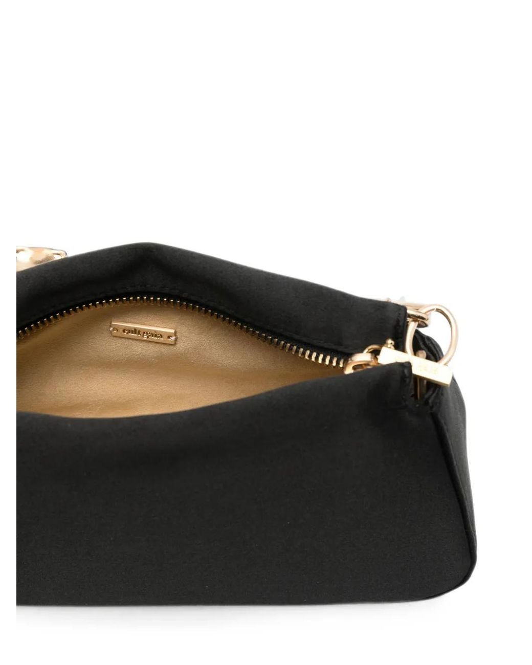 Cult Gaia Black Calla Leaf-Detail Tote Bag