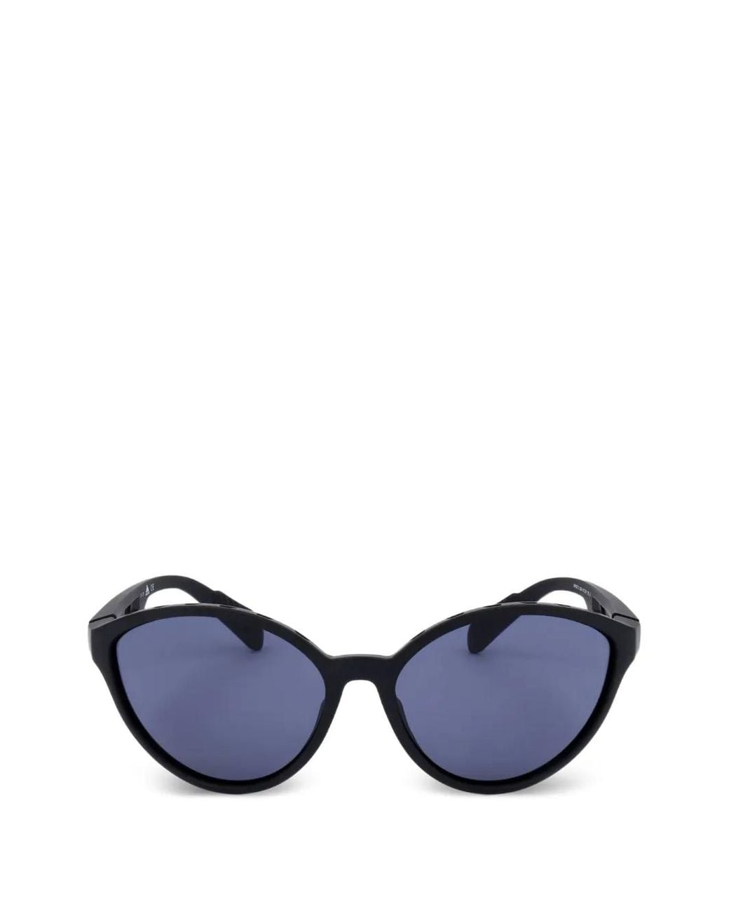 Adidas Blue Logo-Print Round-Frame Sunglasses