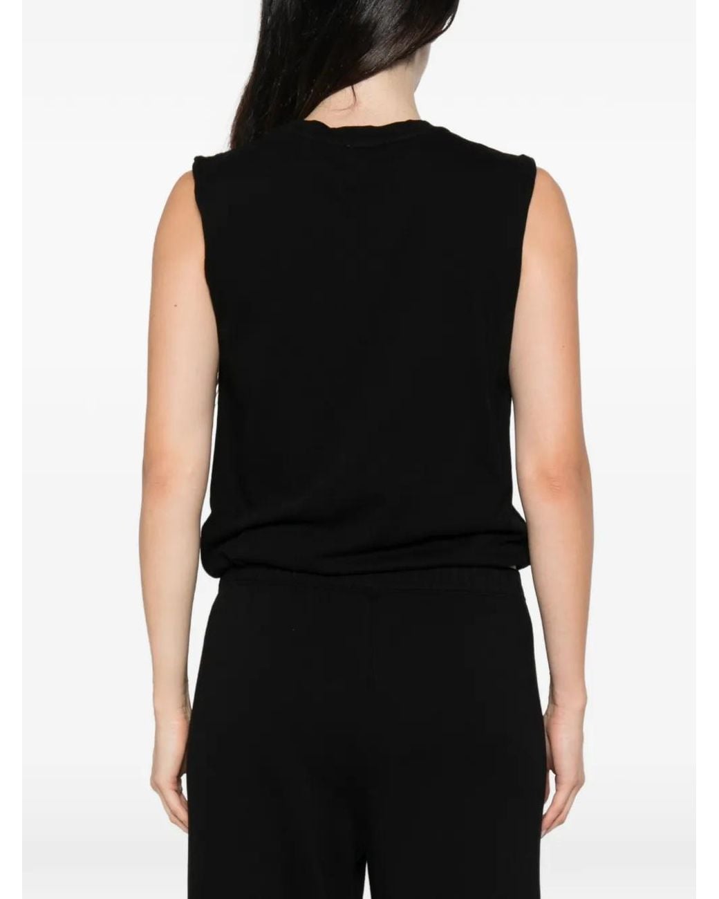 Bobi Black Bubble-Hem T-Shirt