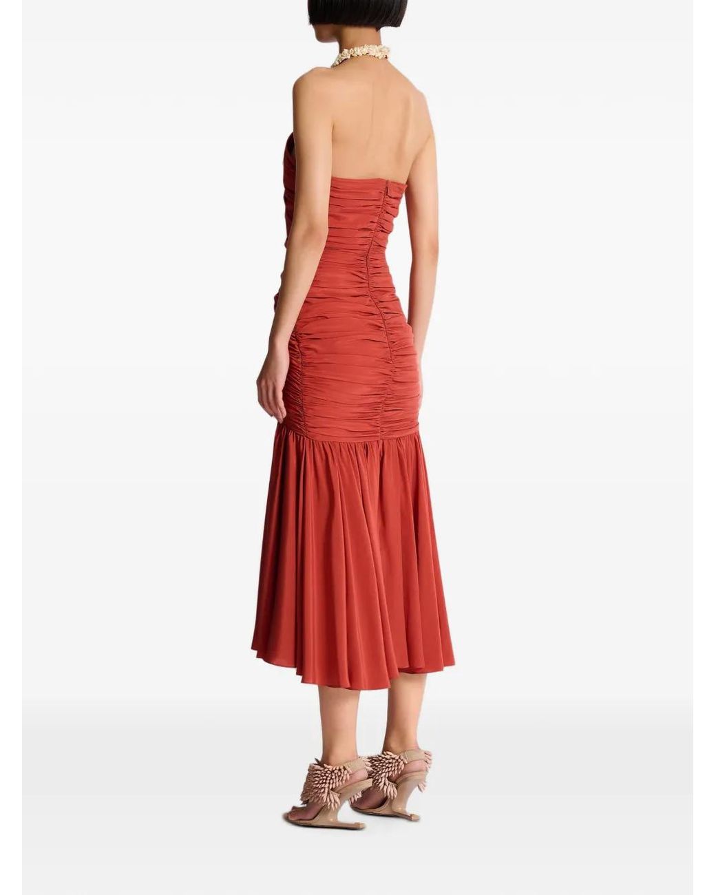 Balmain Red Crepe Shell Dress