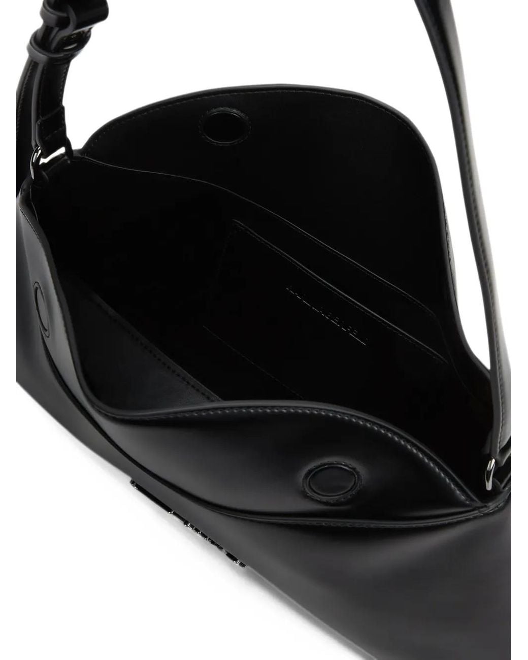 Karl Lagerfeld Black K/Signature Studs Elongated Shoulder Bag