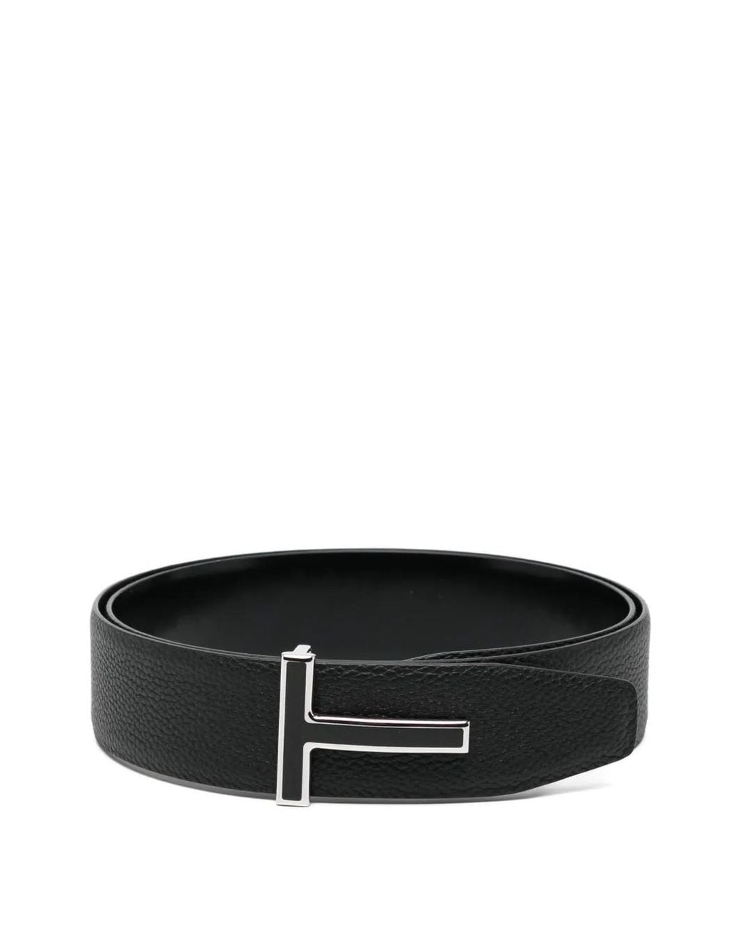 Tom Ford Black Logo Buckle Belt for men